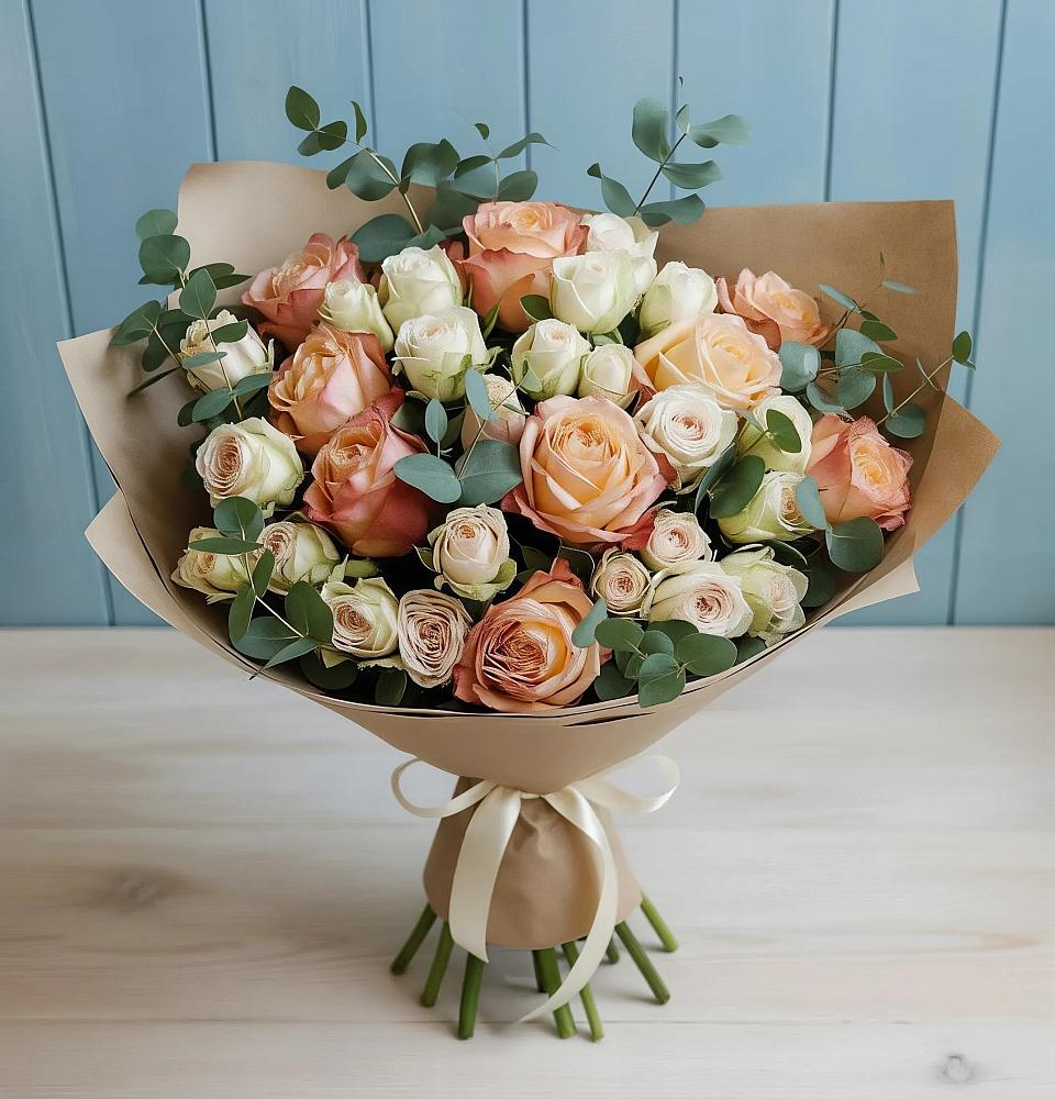 Букет цветов из: Альстромерии и Розы в Сергиевской