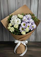 Букет цветов из:  Хризантемы и Розы в Сергиевской