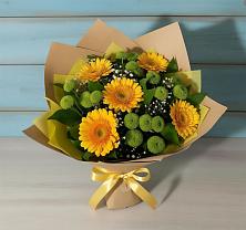 Букет цветов из:  Герберы и Хризантемы в Сергиевской