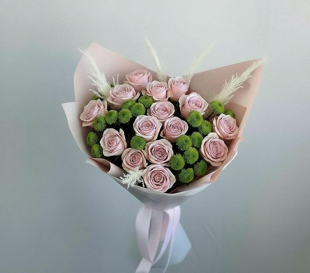 Букет цветов из: Розы и Хризантемы в Сергиевской