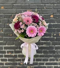 Букет цветов из:  Герберы и Хризантемы в Сергиевской