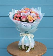 Букет цветов из:  Хризантемы и Розы в Сергиевской