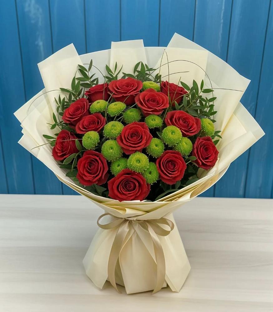 Букет цветов из: Розы и Хризантемы в Сергиевской